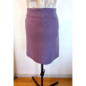 Vintage 90s J & M Davidson Lavender Wool Herringbone Tweed Mini Skirt, Size 6